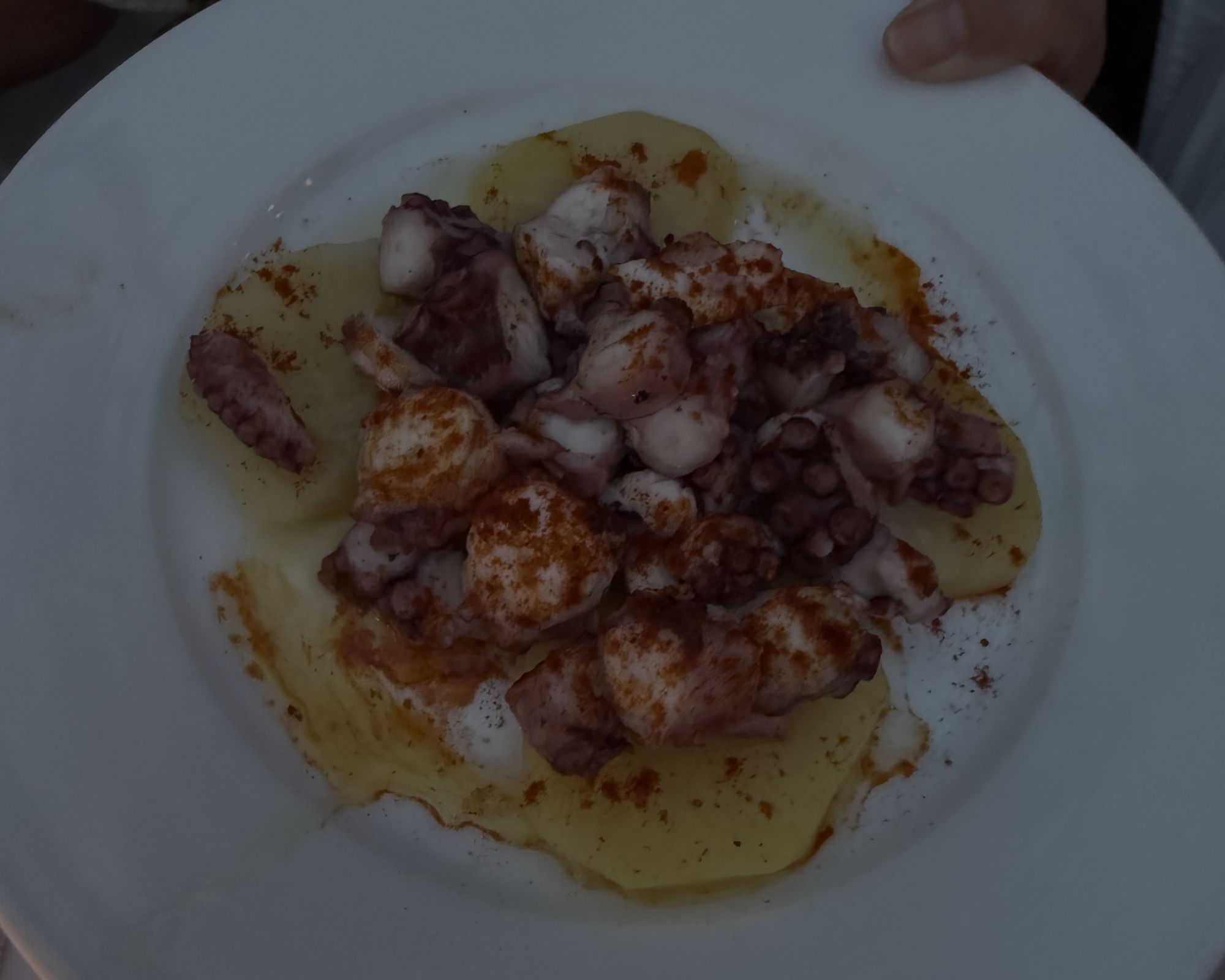 Grilled octopus dish at La Casita restaurant in the Casa de Campo marina, Dominican Republic.