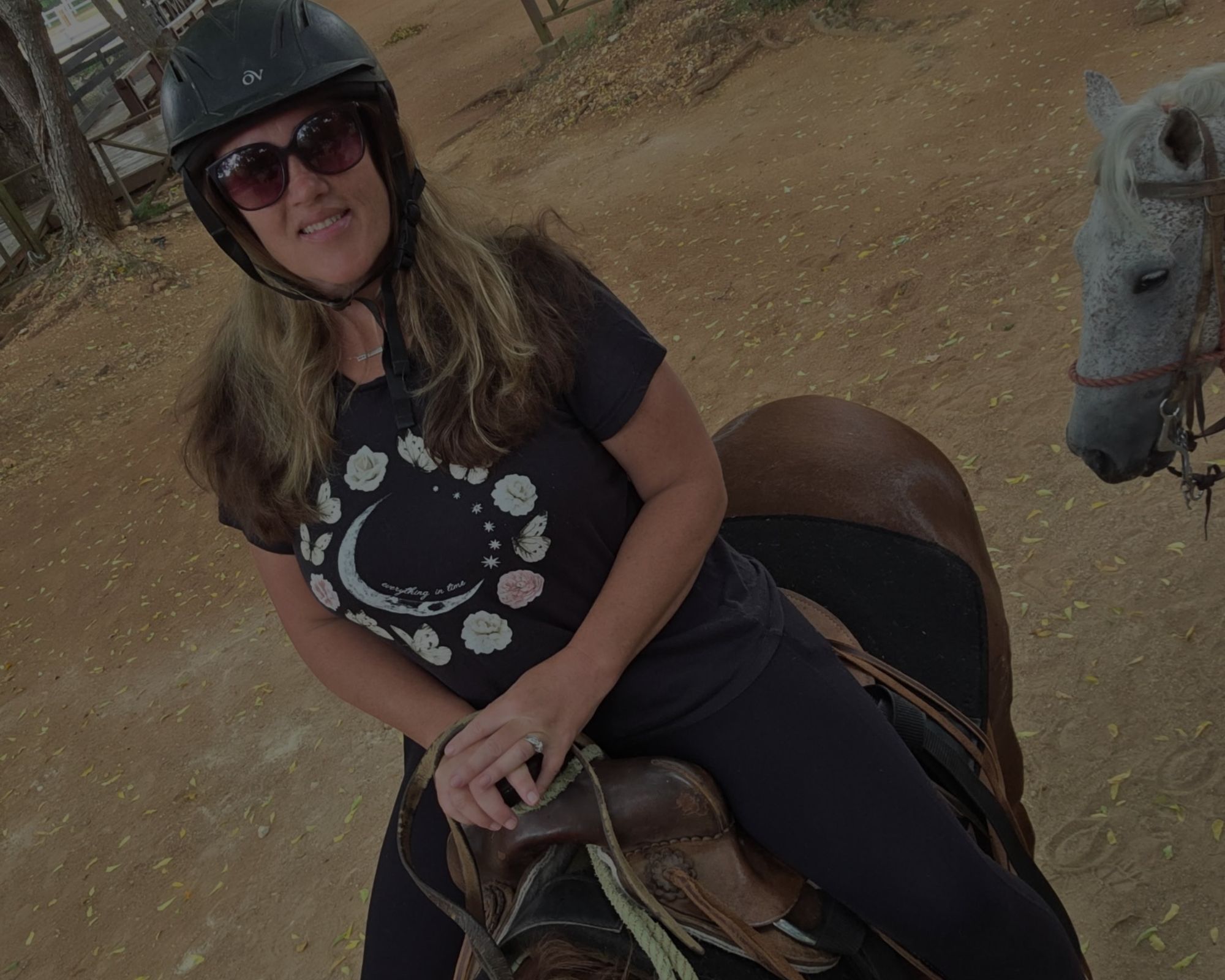Woman horseback riding at the Casa de Campo ranch in the Dominican Republic.