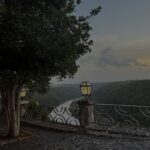 Scenic view of the Chavón River from Altos de Chavón in Casa de Campo, Dominican Republic.