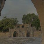 Historic stone amphitheatre at Altos de Chavón in Casa de Campo, Dominican Republic.